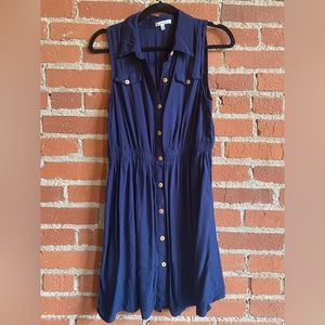 3 for $12 Navy blue Charlotte Russe button down collared sleeveless shirt dress